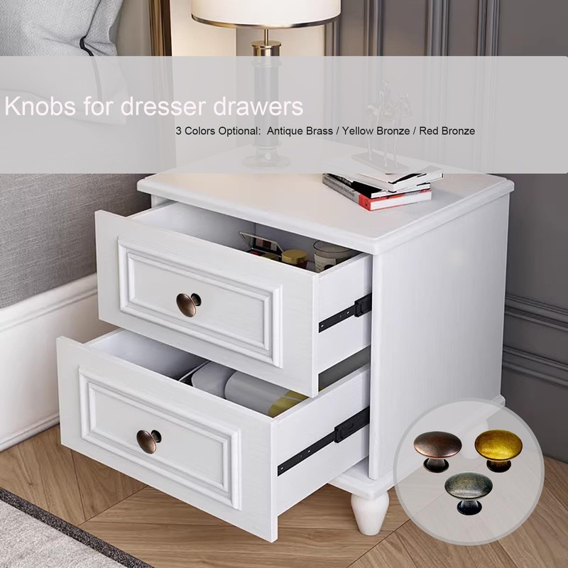 M MIMHOOY 12 Pack Cabinet Knobs Antique Brass Knobs for