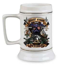 Stay Frosty Enterprises Desert Storm Veteran 28 oz Ceramic Beer Drinking Stein
