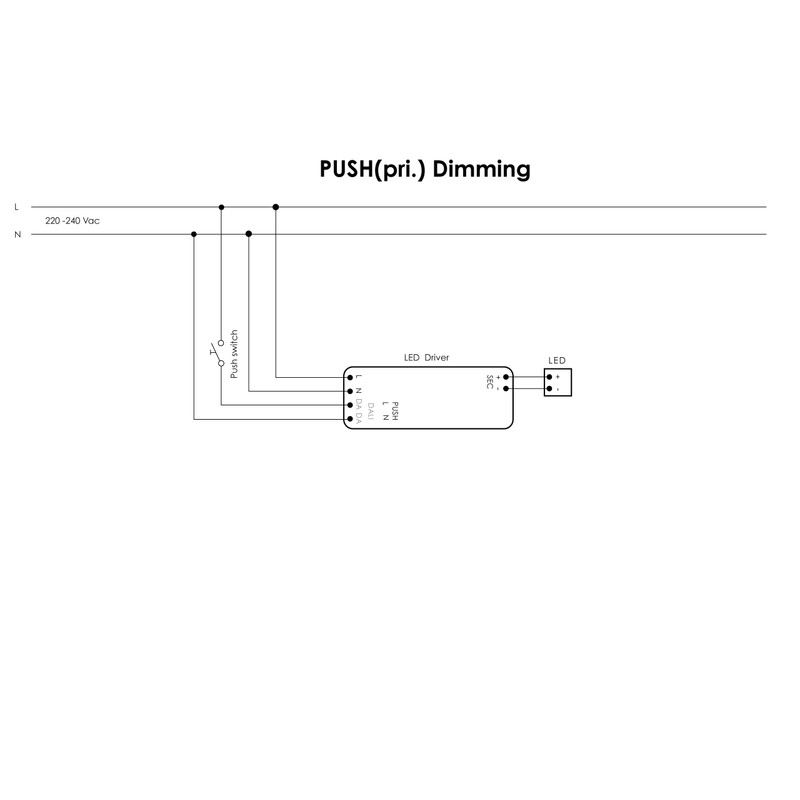 HuaTec DALI2 LED Transformer 40 W Dimmable Push Button (Pri)