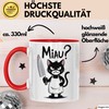 Sarkastische Katze Tasse Geschenk Lustige Geschenkidee Miau (Rot)