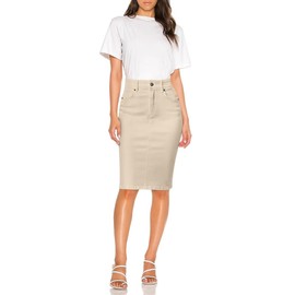 Hybrid & Company Womens Super Comfy Stretch Denim Skirt SK44876 Stone 10