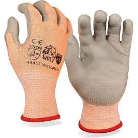 WOLF Hi-Viz A5 Cut Rated Breathable Polyethylene Seamless Safety Garden Glove
