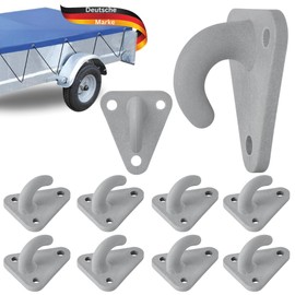 TRAILERKRAFT® PlusPro Three-Hole Tarpaulin Hooks Net Hooks for Trailer Tarpaulin Trailer Net Three-Hole Tarpaulin Hook Tension Hook Three-Hole Hook for Car Trailer Side Wall Hook Eyelets Plastic Pack