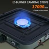 Julymoda 2 Burner Camping Stove,Foldable Camp Stove with 17000 BTU,Two