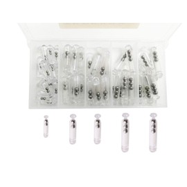 Drchoer 56pcs/Box Plastic Fishing Rattle Rattlers Worm Jig Fishing Lure Insert Tube Rattles Shake Attract Fly Tie Tying,L/M/S 3 Sizes (Transparent)