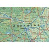 Kansas, Oklahoma, Missouri and Arkansas Poster Map - 23.3 x