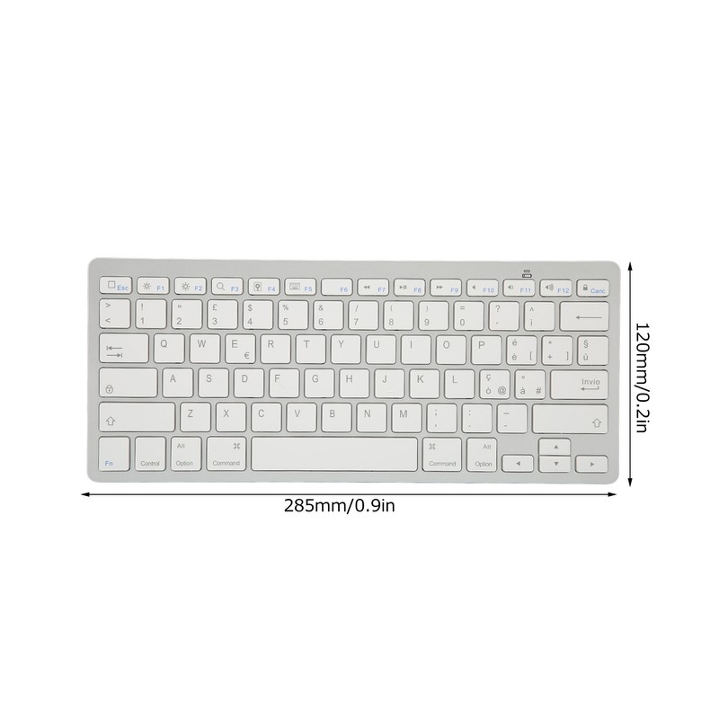 Wireless Keyboard Mini 78 Keys Ultra Thin Portable White Computer