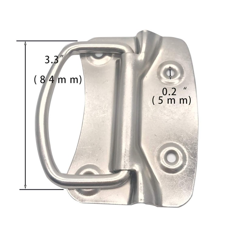 2pcs Silver 4 Inch Pull Ring Handle Nickel Plating Foldable
