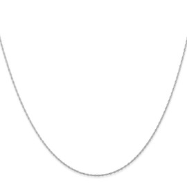 IceCarats 14K Solid White Gold 0.5mm Cable Rope Chain Twisted Link Necklace 20 inch