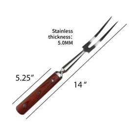 Sunrise Forged Full Tang Carving Fork with Wood Handle (14")
