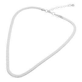 PACKOVE Flat Snake Chain Choker Necklace Herringbone Collarbone Chain for Women Stylish Textured Neck Decoration Jewelry gift for for for for for for for for Parties and Dancing