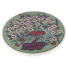 GURU SHOP Oriental Ceramic Coaster, Round Coaster, Pattern 18, Green,