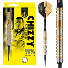 Harrows Dave Chizzy" Chisnall 90% Tungsten Darts | Pro Player Steel Tip Darts Set | 21g, 22g, 23g, 24g, 25g & 26g | Includes Supergrip Carbon Shafts and 100 Micron Chizzy Flights