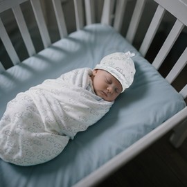 VigorSpring Newborn Swaddle Set with Matching Hat and Bibs Set,5 Pack Cotton Baby Newborn Receiving Blankets Nursery Swaddle Wrap Soft Baby Blanket with a Portable Bag (Elephanet)