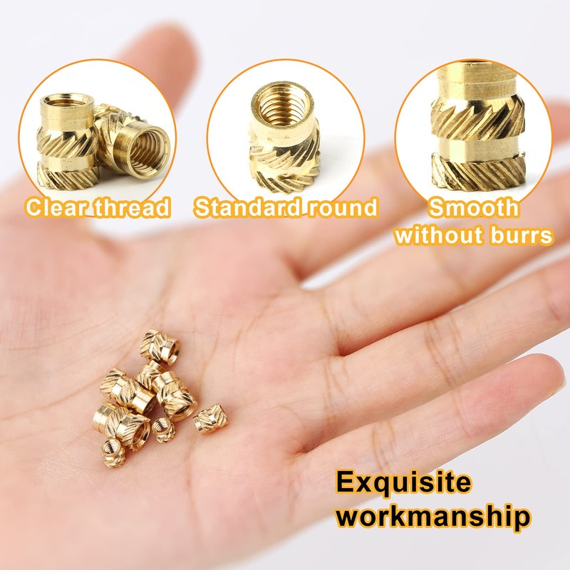 145Pcs 3D Printing Brass Nuts, M3 M4 M5 Female Thread