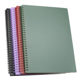 Spiral Notebook, 4 Pcs 10 Inch x 7.4 Inch B5 Thick Plastic Hardcover 7mm College Ruled 4 Color 80 Sheets -160 Pages Journals for Study, Work, Travel and Notes (B5, 4 Pcs Dark Color 2)