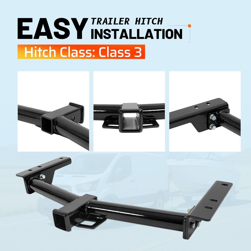 Gelacie Class 3 Rear Trailer Hitch, 2 Inch Receiver Compatible