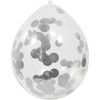 Folat 4 Confetti Balloons Silver / 30 cm