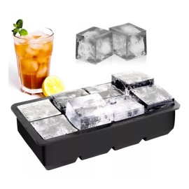 Estuchelandia 2 Pzs Molde Bandeja Silicona Cubos Hielos Cuadrados Grandes