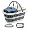 35L Large Rolling Collapsible Laundry Basket with Wheels, Foldable Plastic