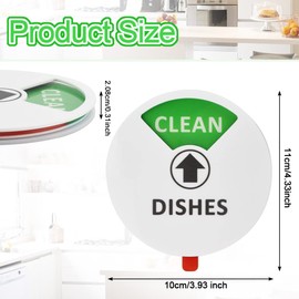 SIYINGSAERY Dishwasher Magnet Clean Dirty Sign Indicator Acrylic Dishwasher Sign Universal Dish Washer Reversible Indicator with Running, Dirty, Empty and Clean Options,Works on All Dishwashers,4 Inch