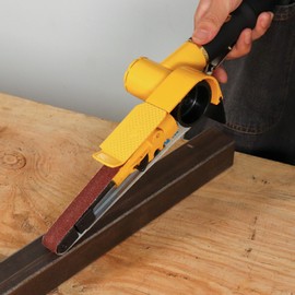 NuoDunco 3/4" x 20-1/2" Pneumatic Sander Air Belt Sander Set With 12Pcs Belts,40/60/80/120Grit,1/4" Air Inlet Mini Air Belt Grinder Air Tool For Aluminium, Iron, Steel Metal