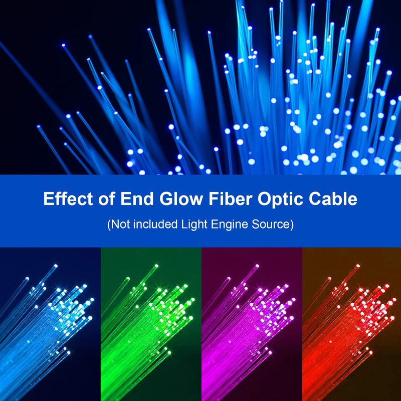 AZIMOM PMMA Plastic 550pcs*0.03in*13.1ft Fiber Optic Cable Strands 0.75mm 4