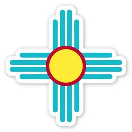 Squiddy Zia Symbol New Mexico - Vinyl Sticker Decal for Phone, Laptop, Water Bottle (3" high)