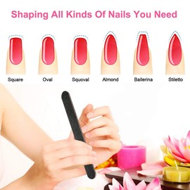 12Pcs Coarse Nail File Set Professional, Emery Boards for Nails 100/180 Grit, Heavy Duty Nail Files for Acrylic/Gel/Natural Nails, Large Nail Filer for Home and Salon Use