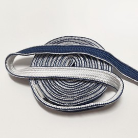 Two Colors Silk Cotton Ito Sageo Rope, Suitable for Japanese Samurai Sword DIY Tsuka Knife Handle Scabbard Decorative Rope (White-Blue)