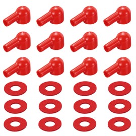 MECCANIXITY Battery Terminal Cover, 12 Pcs Battery Terminal Protector Truck Battery Terminal Cover with Washers Red L10-20-44mm for Car Accessories Truck Marine Boat