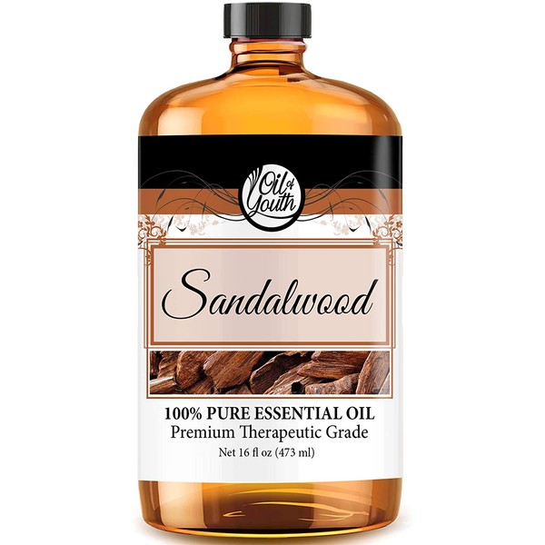 16oz Bulk Sandalwood Essential Oil – Therapeutic Grade – Pure & Natural Sandalwood Oil