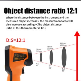 Pistola de Termómetro Infrarrojo Digital para Cocinar, Pistola de Temperatura Láser de Calor sin de Mano con Termómetro IR
