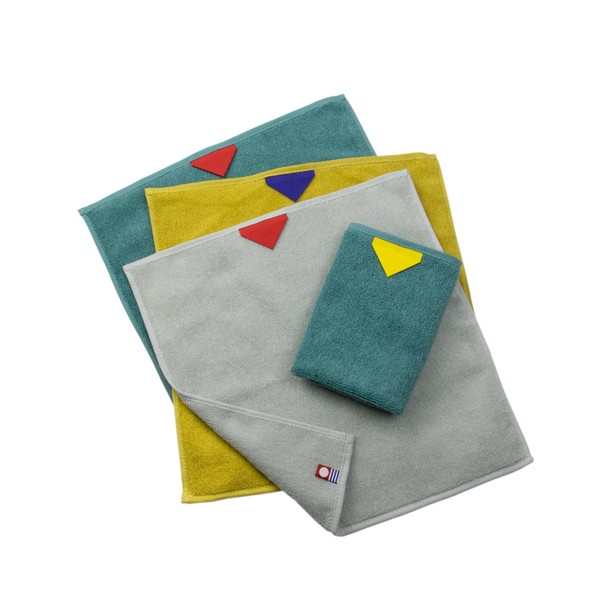 [aso] ss-kt270-h4-as1 99 Towel, Kuku Towel, Handkerchief, Hand Towel, Imabari, Colorful, Bicolor Set of 4 (Assort 1)