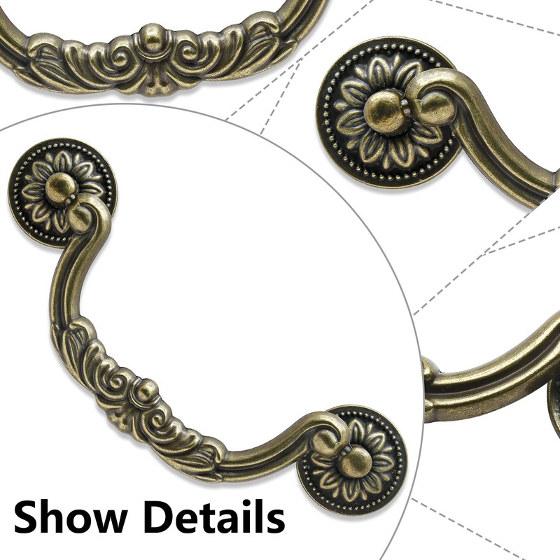 Uenhoy 4 Pcs 3.75 Inch Bail Handle Drop Pulls Vintage