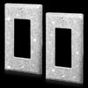 2 Pcs Silver Rhinestones Light Switch Cover,Silver Shiny Crystal Wall