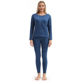 PISIQI Ropa Interior térmica para Mujer Juego de Sudaderas súper Suaves para Johns Pijama para Esquiar en la Parte Inferior de la Blusa térmica de Invierno y la Parte Inferior de la Ropa
