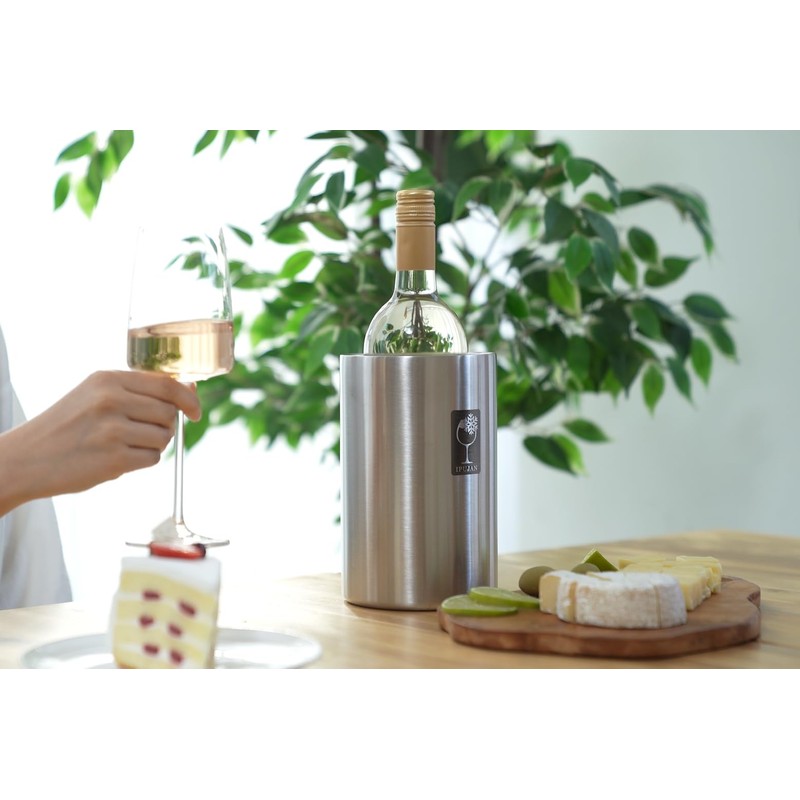 IPUJAN Wine Chiller Bucket with Stainless Ice Stone - Champagne
