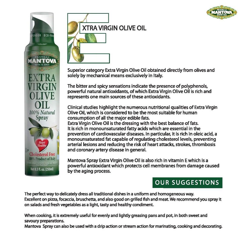 Mantova Spray Extra Virgin Olive Oil Variety Set - Garlic