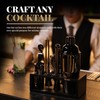 Black Stainless Steel Cocktail Shaker Set with Wood Stand -