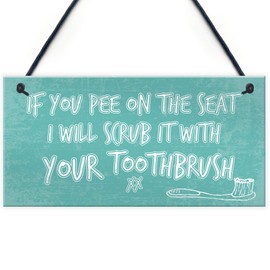 RED OCEAN IF YOU PEE ON THE SEAT Funny Toilet Bathroom Loo Home Wall Plaque Friendship Gift