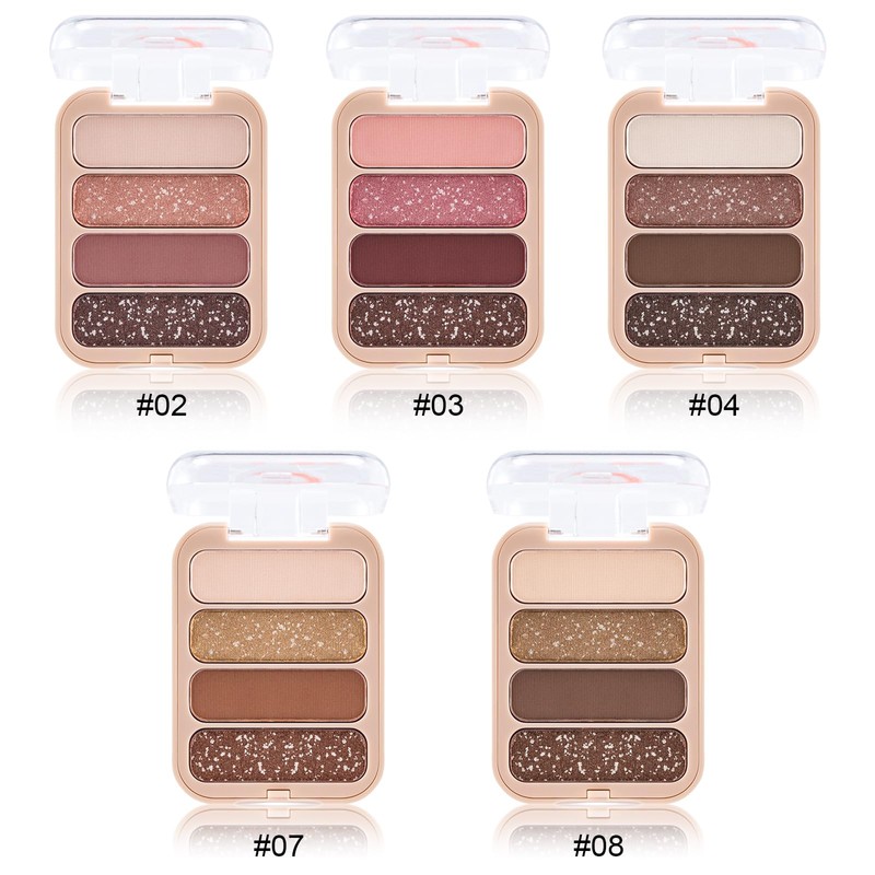 Erinde Eyeshadow Palette with 4 Colours, Matte and Shimmering Eyeshadow