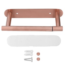 Toilet Paper Holder Multifunctional Rustproof 304 Stainless Steel Wall Mount Toilet Tissue Roll Holder for Kitchen Bathroom Rose Gold