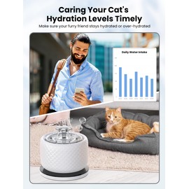 118oz/3.5L Smart Cat Water Fountain with App Control, Kitty spout cat Water Fountain, Ultra Quiet Pet Water Fountain for Cat Indoor, 2.4GHz Wi-Fi