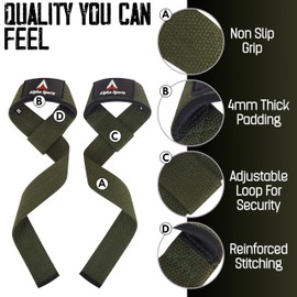 Alpha Sports Lifting Strap for Heavy weightlifting, Gym workout, Deadlifting and powerlifting strap with comfortable neoprene padding along with 23 inch cotton, durable deadlifting strap for men and