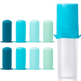 Mrsdry Bottle Covers for Travel, Elastic Sleeves for Leak Proofing, Travel Size Container Silicone toiletry sleeves, Leak Locks Travel Accessories for Shampoo Conditioner Wash Body Bottles (8pack)