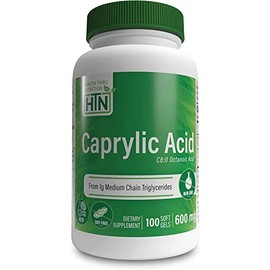Health Tru Nutrition | Caprylic Acid, 600 Mg, 100 Caps | Ácido Caprilico, 600 Mg, 100 Cápsulas
