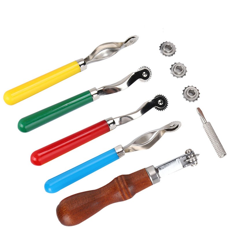 5Pcs Leather OverStitch Marking Wheel Handcrafted Scribe Point Make Tool