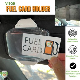 Specialist ID Heavy Duty Visor Fuel Card Holder with Clear Vinyl Pocket - Truck & Car Accessories for Interior - Drivers License, Auto Insurance Card & Fleet Vehicle Gas Log Storage (Black)