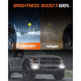 SEALIGHT H10 9140 9145 LED Fog Light Bulbs or DRL, 600% Brightness H10 Fog Lights LED Bulb 6500K White 10000LM Strong Penetration 9040 9045 Fog Light Bulbs for Car, 3 Mins Plug & Play, Pack of 2